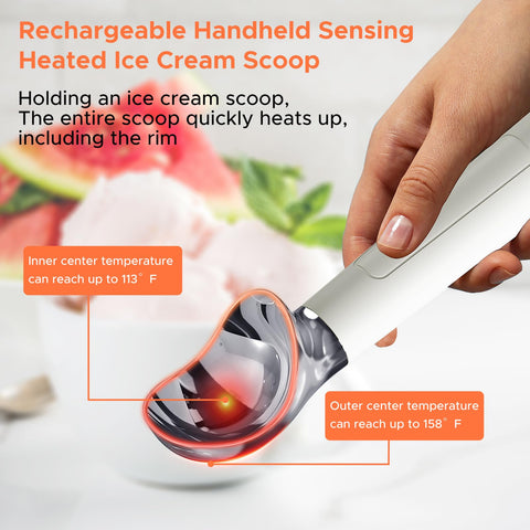 LT LAUDTEC heated scoop head allows smooth release of hard ice cream