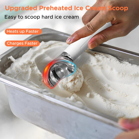 Sleek white LT LAUDTEC scoop with LED display enables easy monitoring