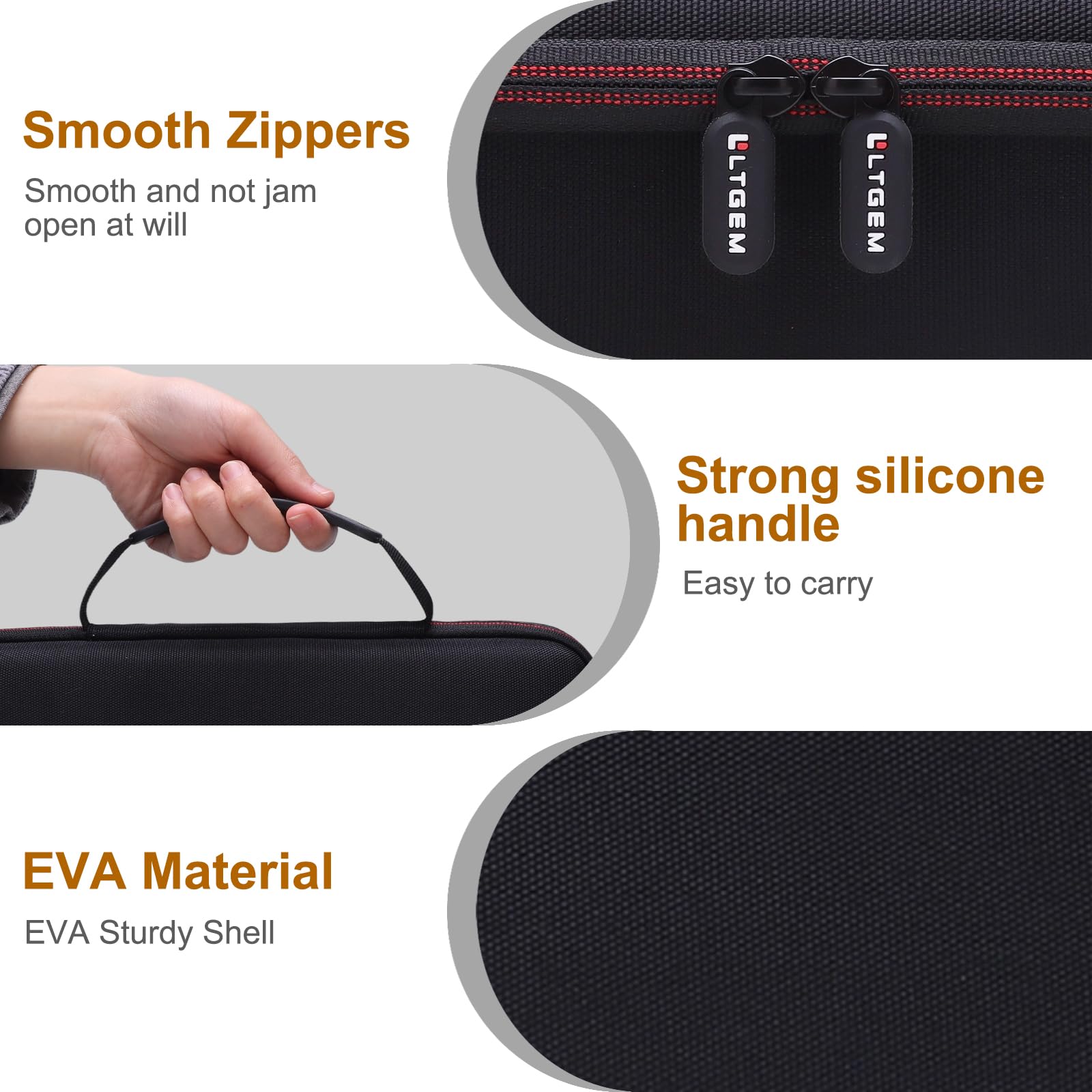 LTGEM Chef Preserve case with hand strap enables easy transport.