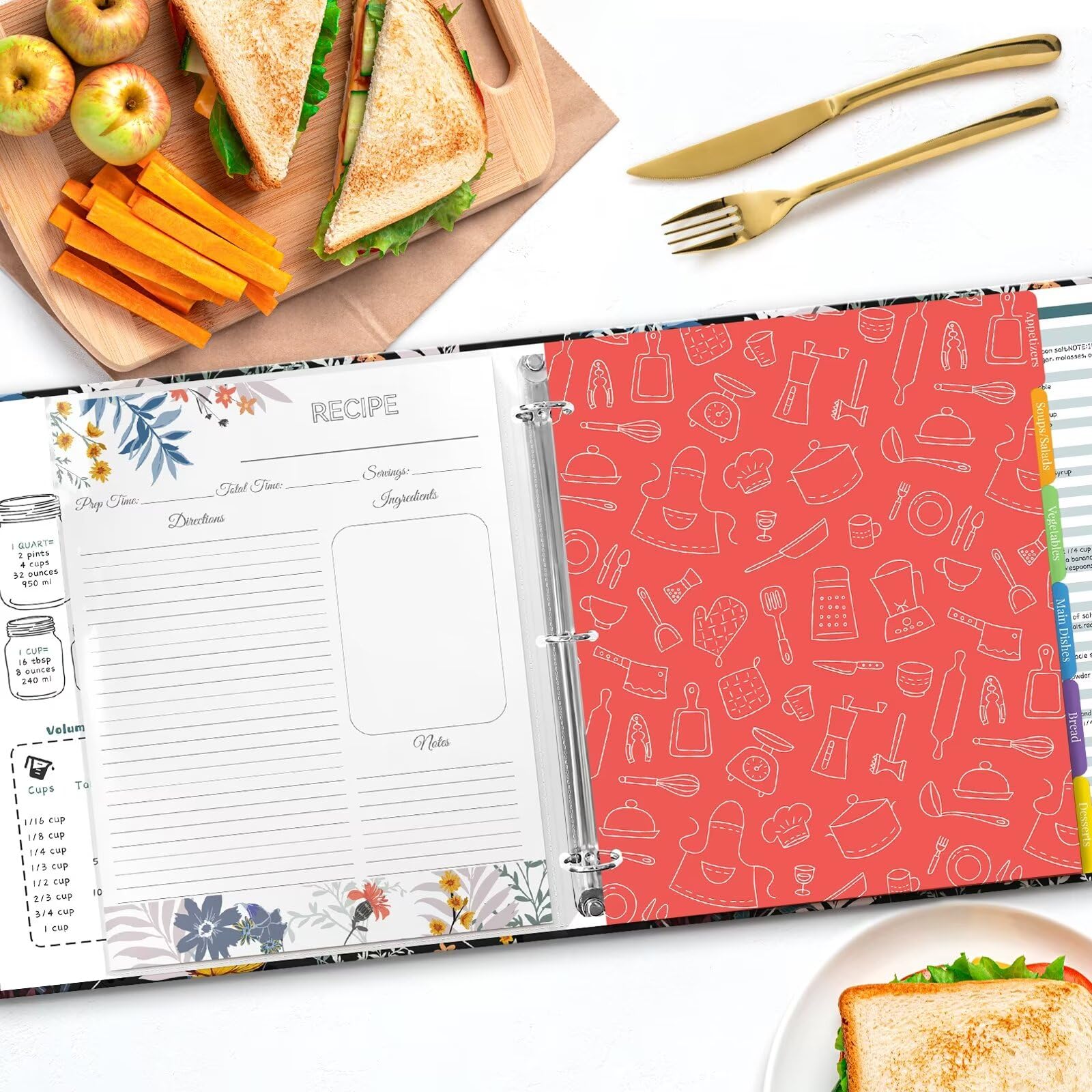 LuBudingJoy Blossom color dividers enable quick recipe grouping.