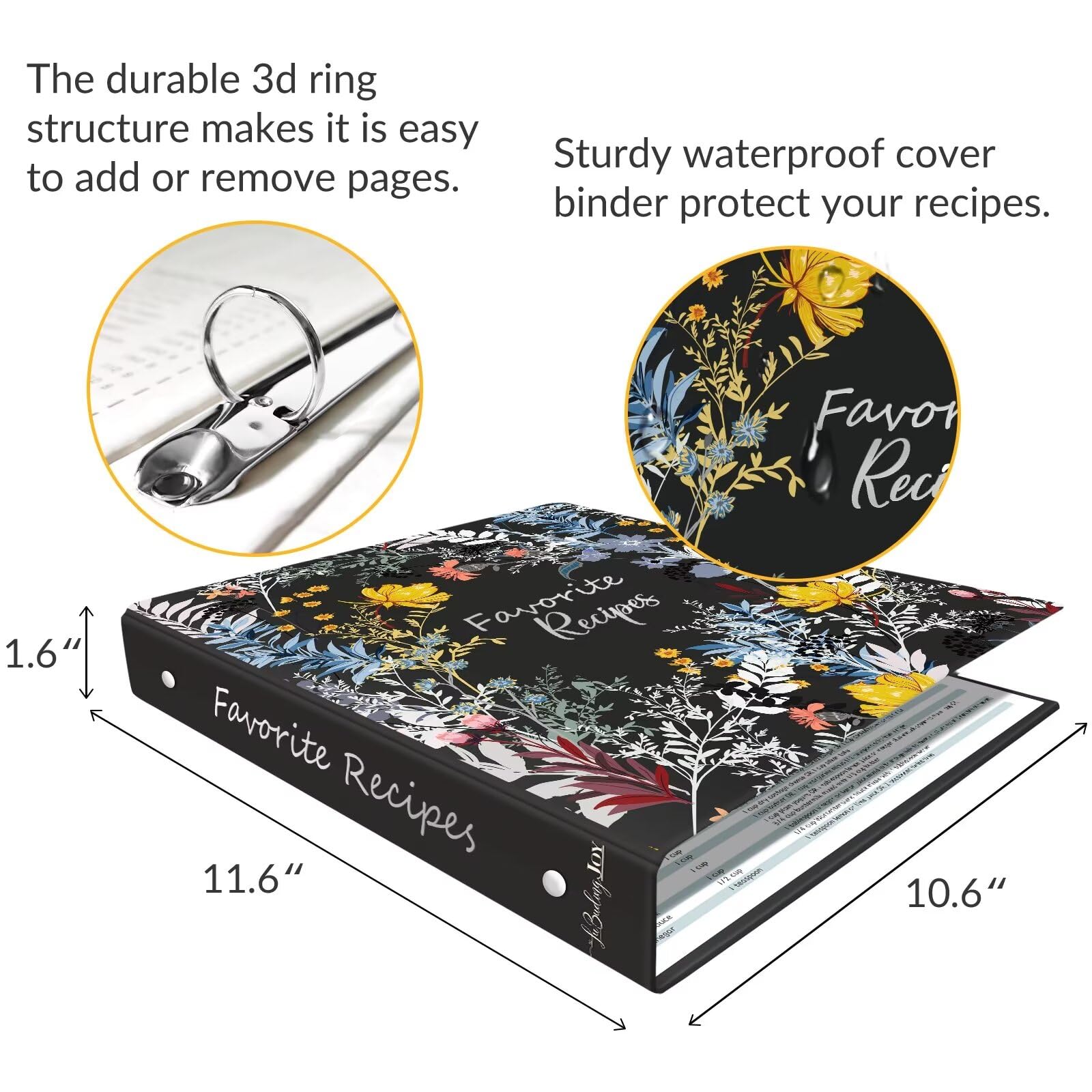 LuBudingJoy Blossom plastic sleeves protect pages from spills.
