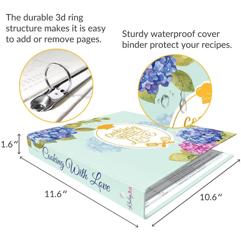 LuBudingJoy clear plastic sleeves protect recipes from spills in the binder.