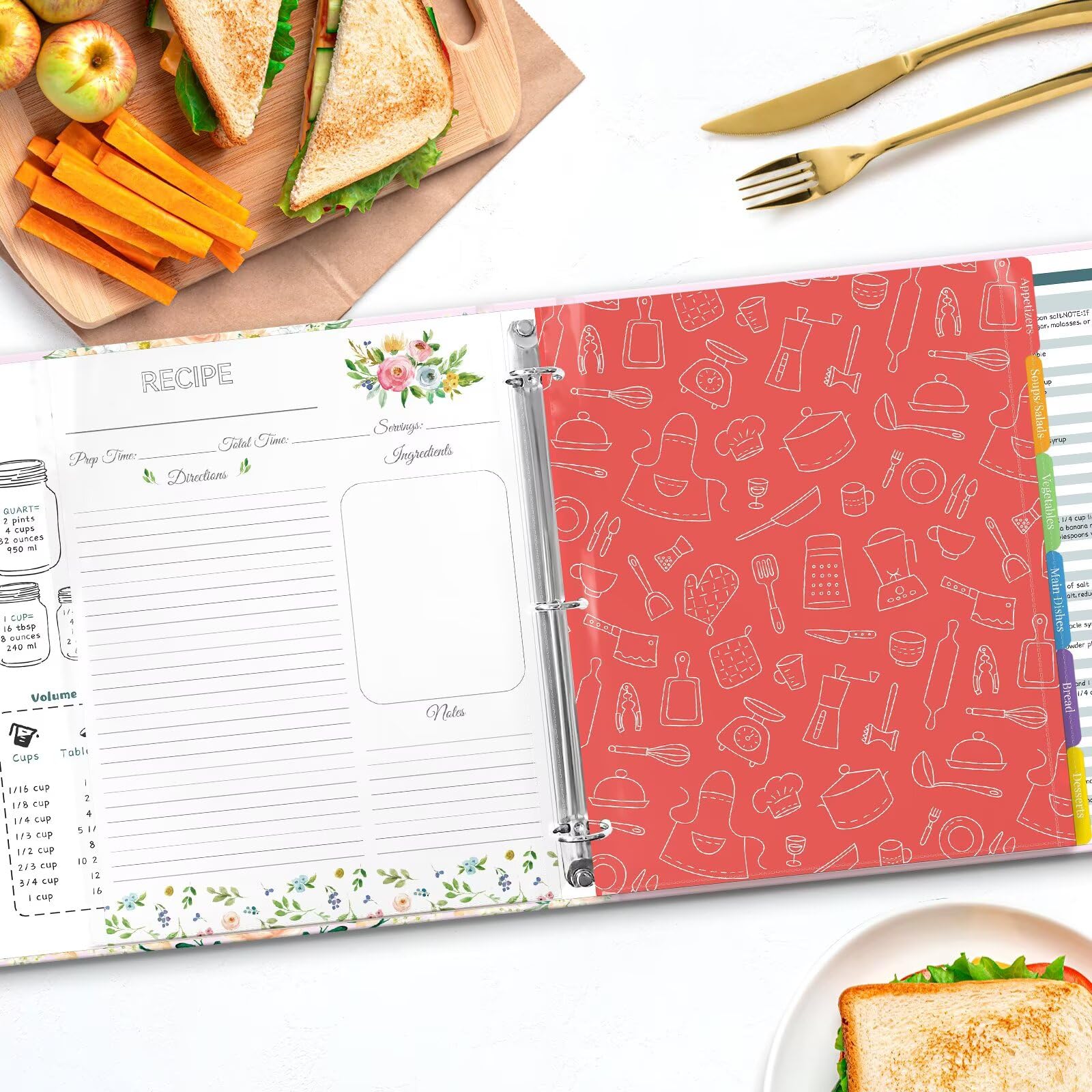 LuBudingJoy color-coded dividers keep recipes organized.