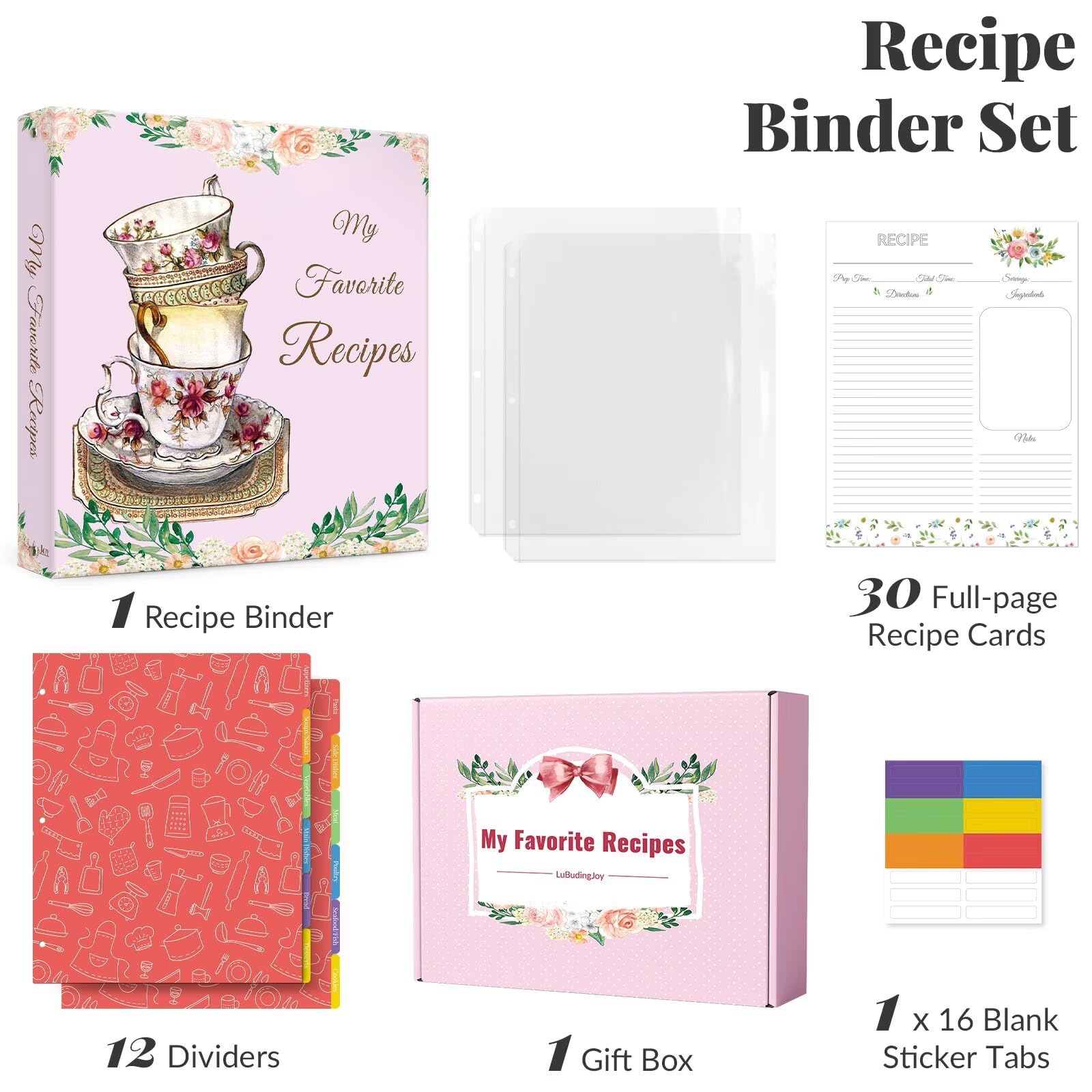 LuBudingJoy three-ring binder interior for durable, easy organization.