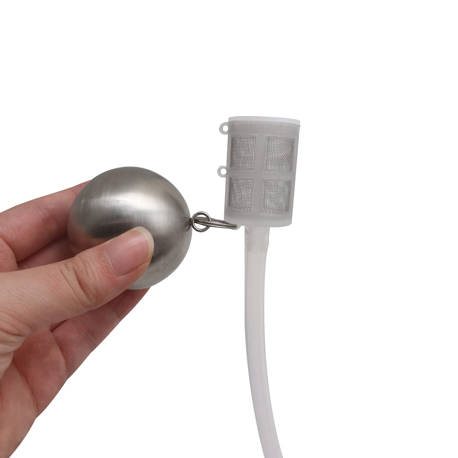 LucaSng stainless steel float keeps the tube at the beer surface.