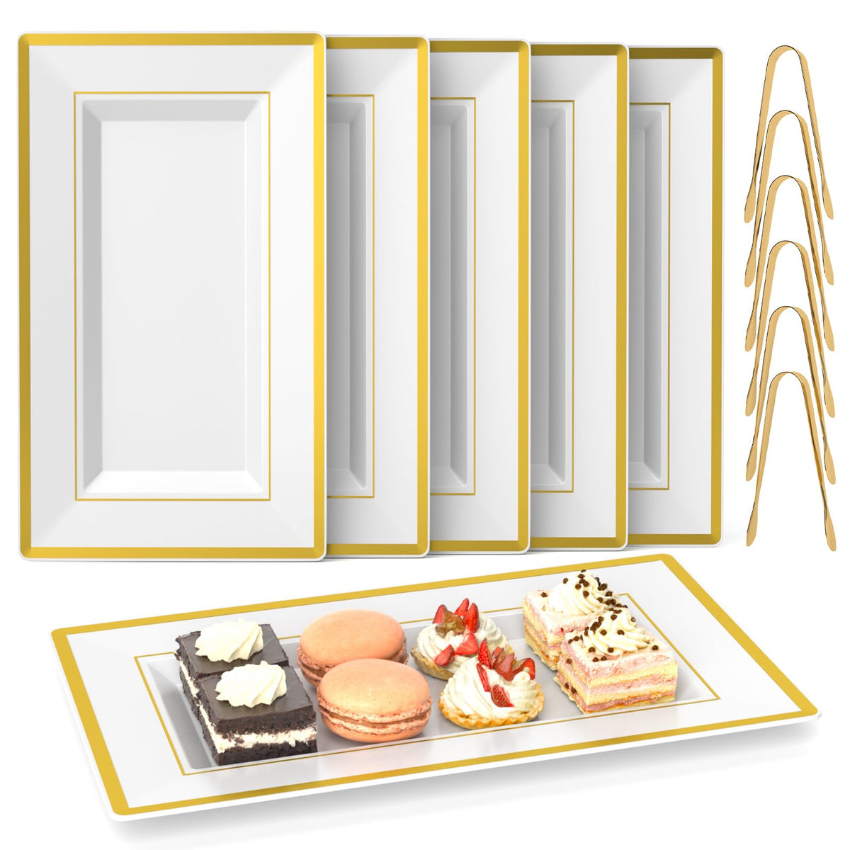 LUCKJUJU 6-sets plastic trays for elegant party displays