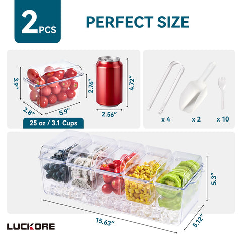 Luckore condiment tray with removable containers for easy organization.