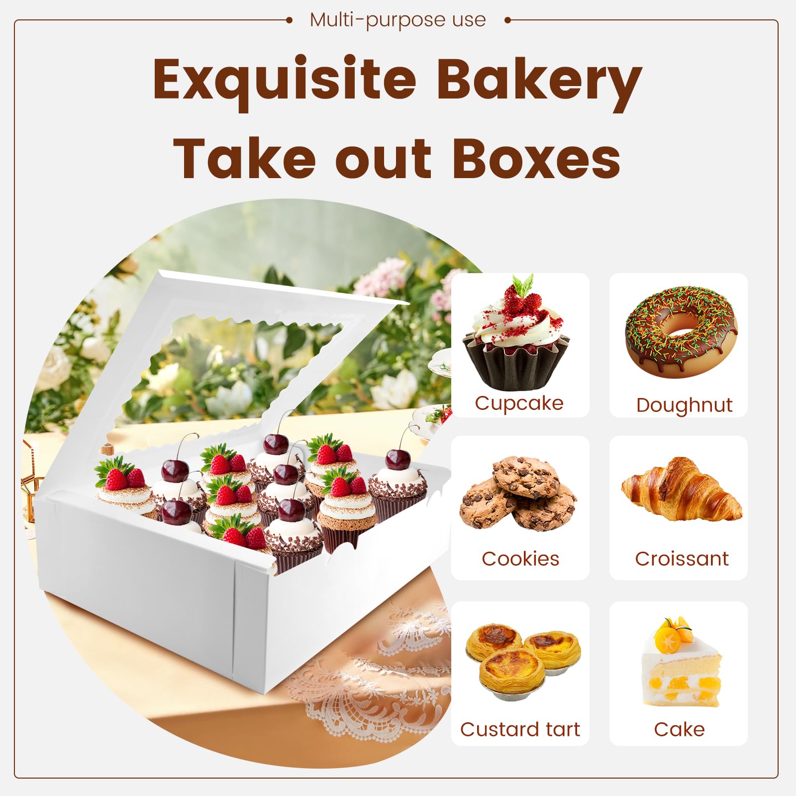 Luck.WH box with window protects delicate pastries during transport