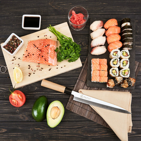 Lucky Cook sushi knife edge offers ultra-thin cuts for precise prep