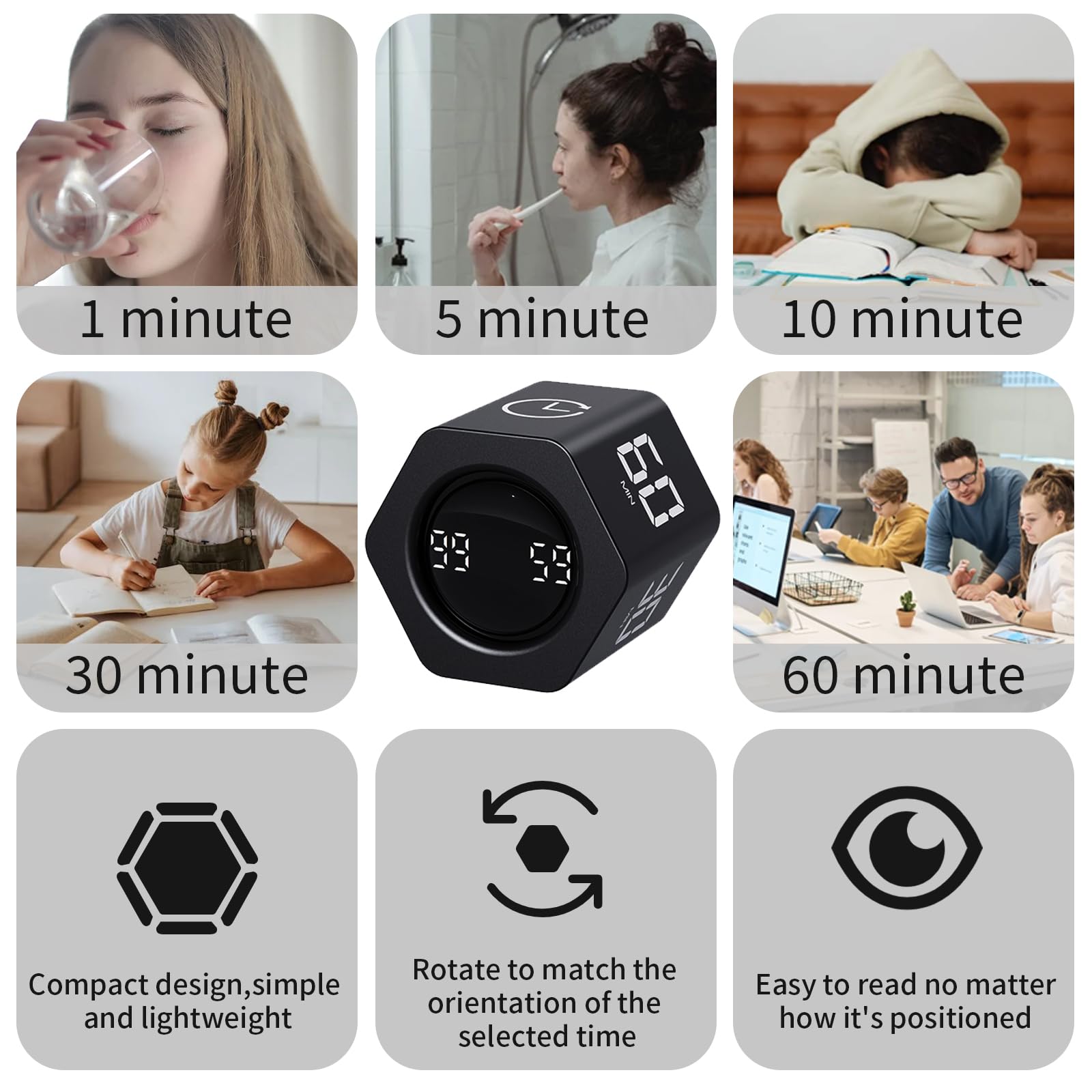 LUCKY TIME flip-to-start timer demonstrates seamless productivity bursts