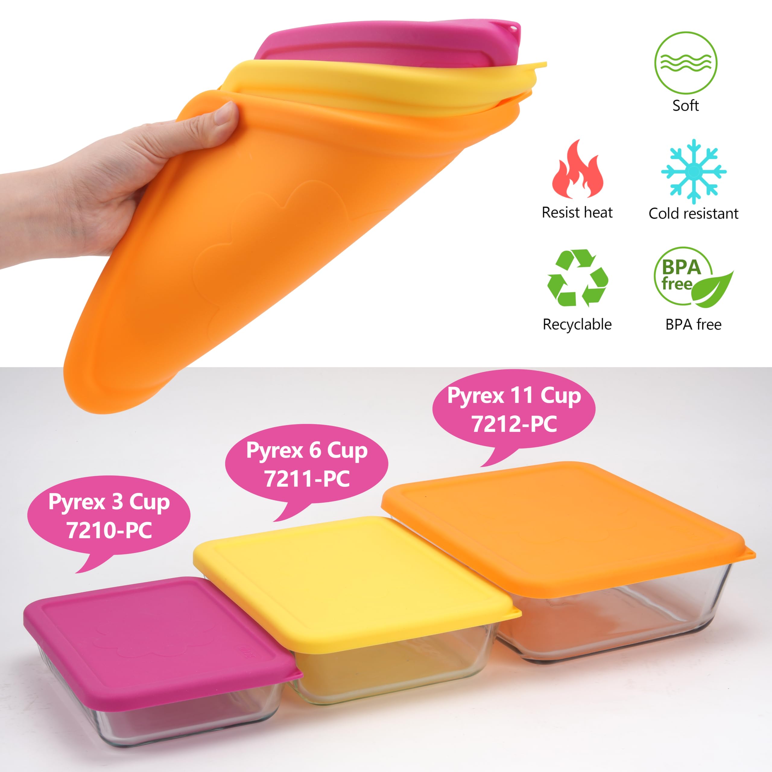 LUVCOSY 11Cup silicone lid provides reliable coverage for large Pyrex bowls
