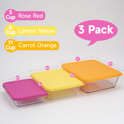 LUVCOSY 6Cup silicone lid seals Pyrex bowls for fresh leftovers