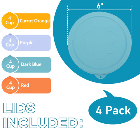 LUVCOSY colorful lids pack in multiple colors for easy food labeling