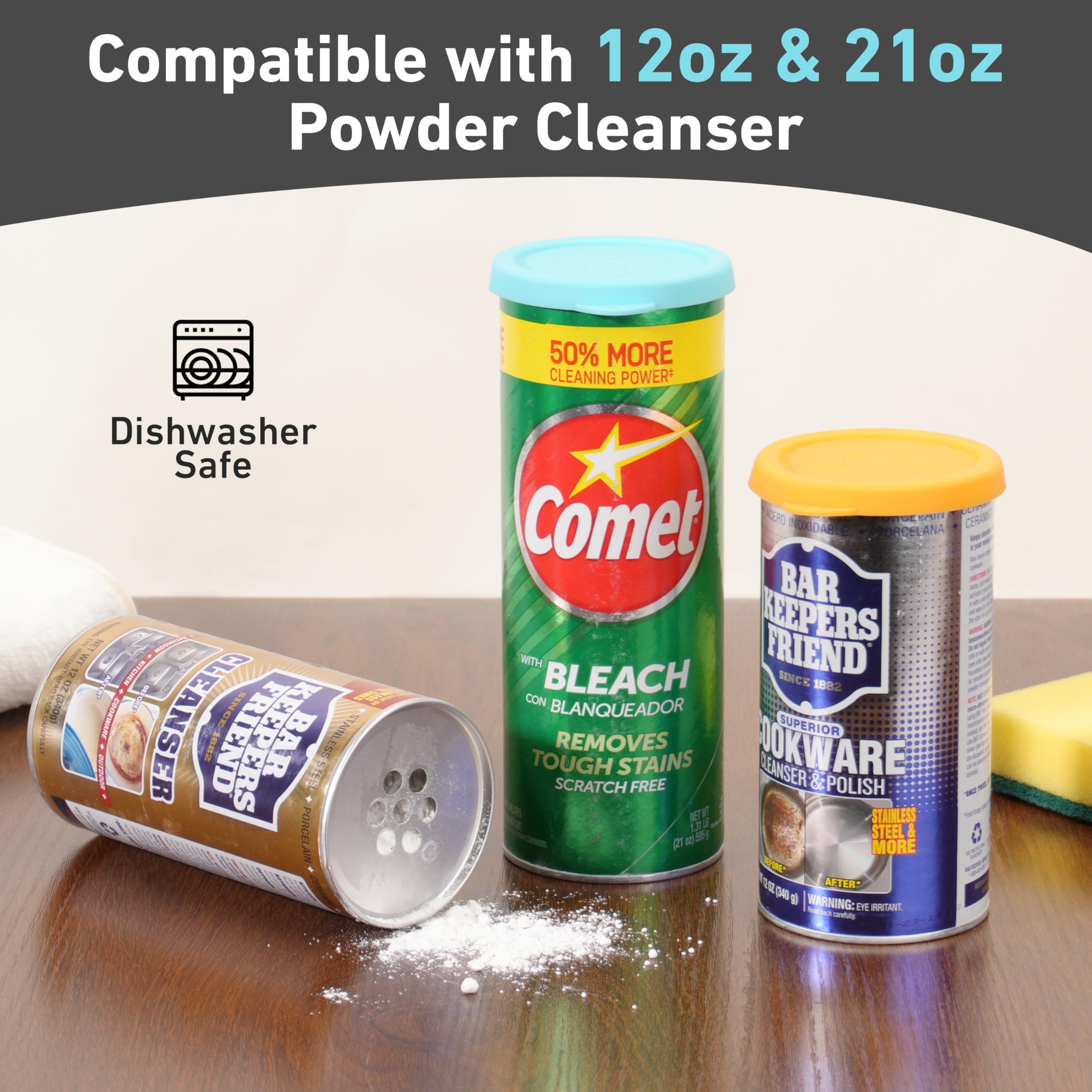 LUVCOSY compact storage lid set helps organize powders.