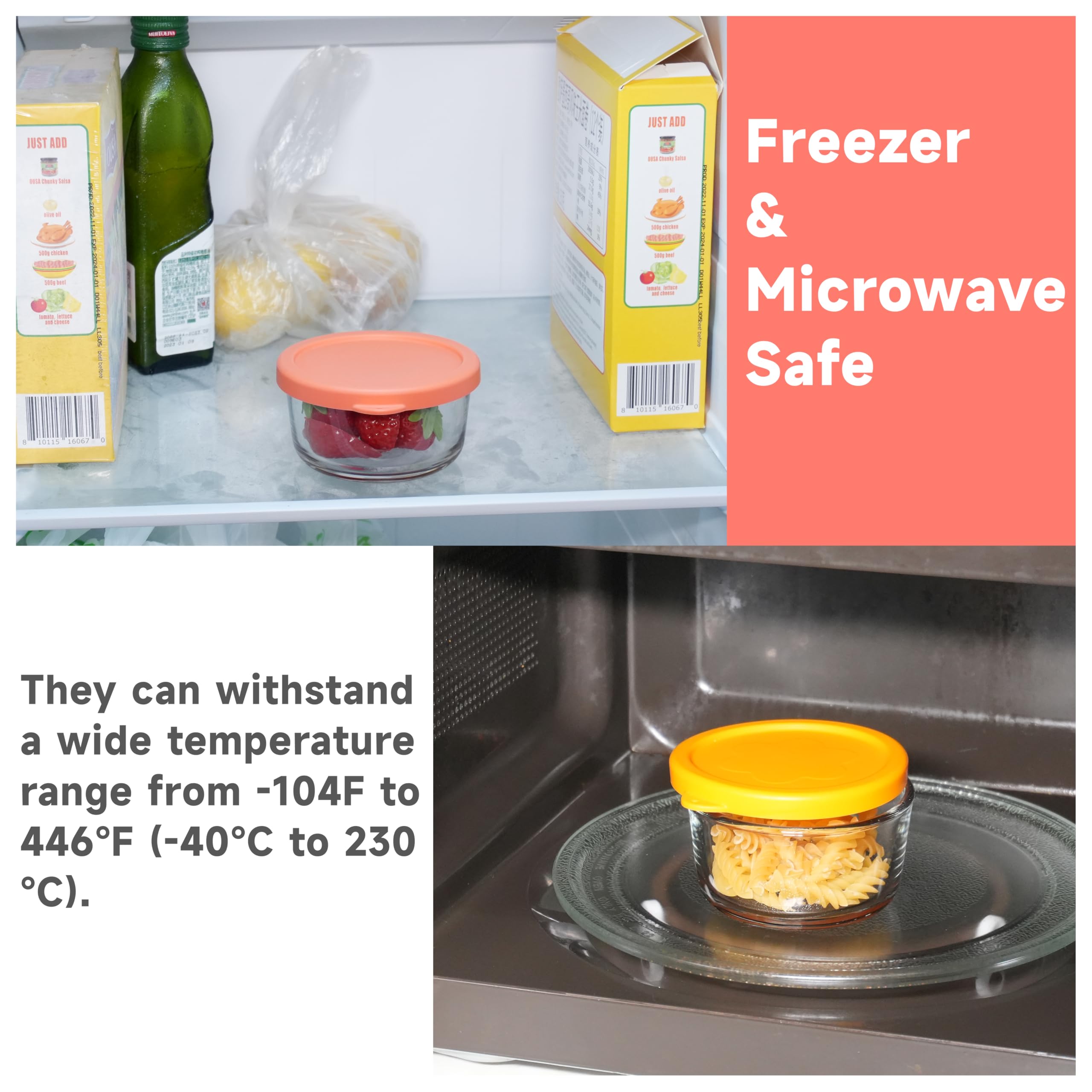 LUVCOSY freezer-safe lid preserves leftovers in the freezer.