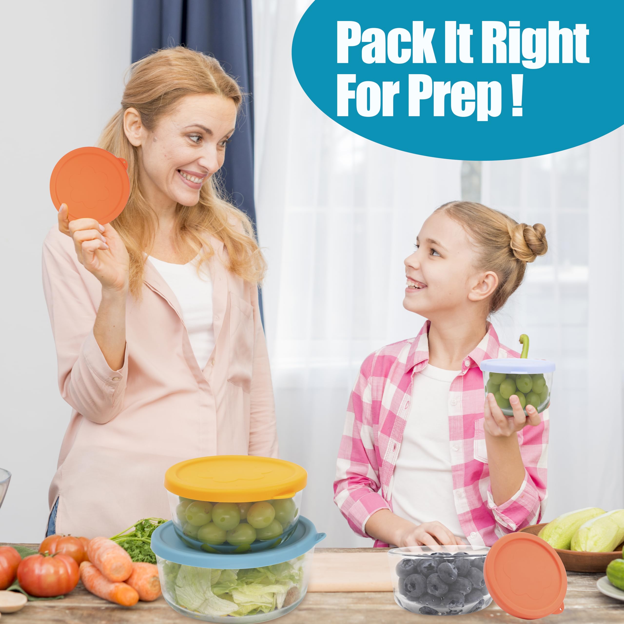 LUVCOSY 4 pack packaging shows ready replacement lids for Pyrex 7201