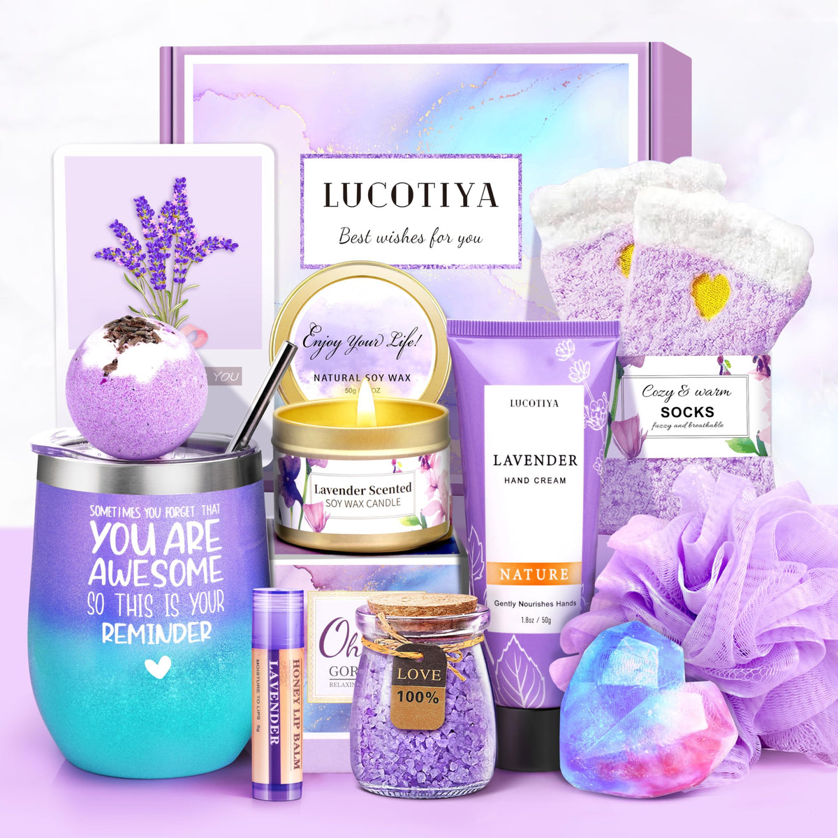 LUCOTIYA wine tumbler in purple gift box for beverage moments