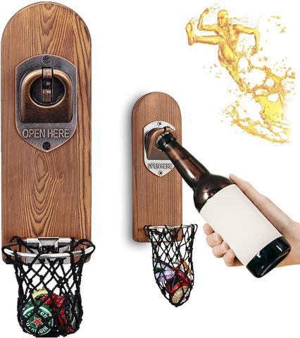 LUCYLANKER beer bottle opener wall mounted for convenient one-handed opening.