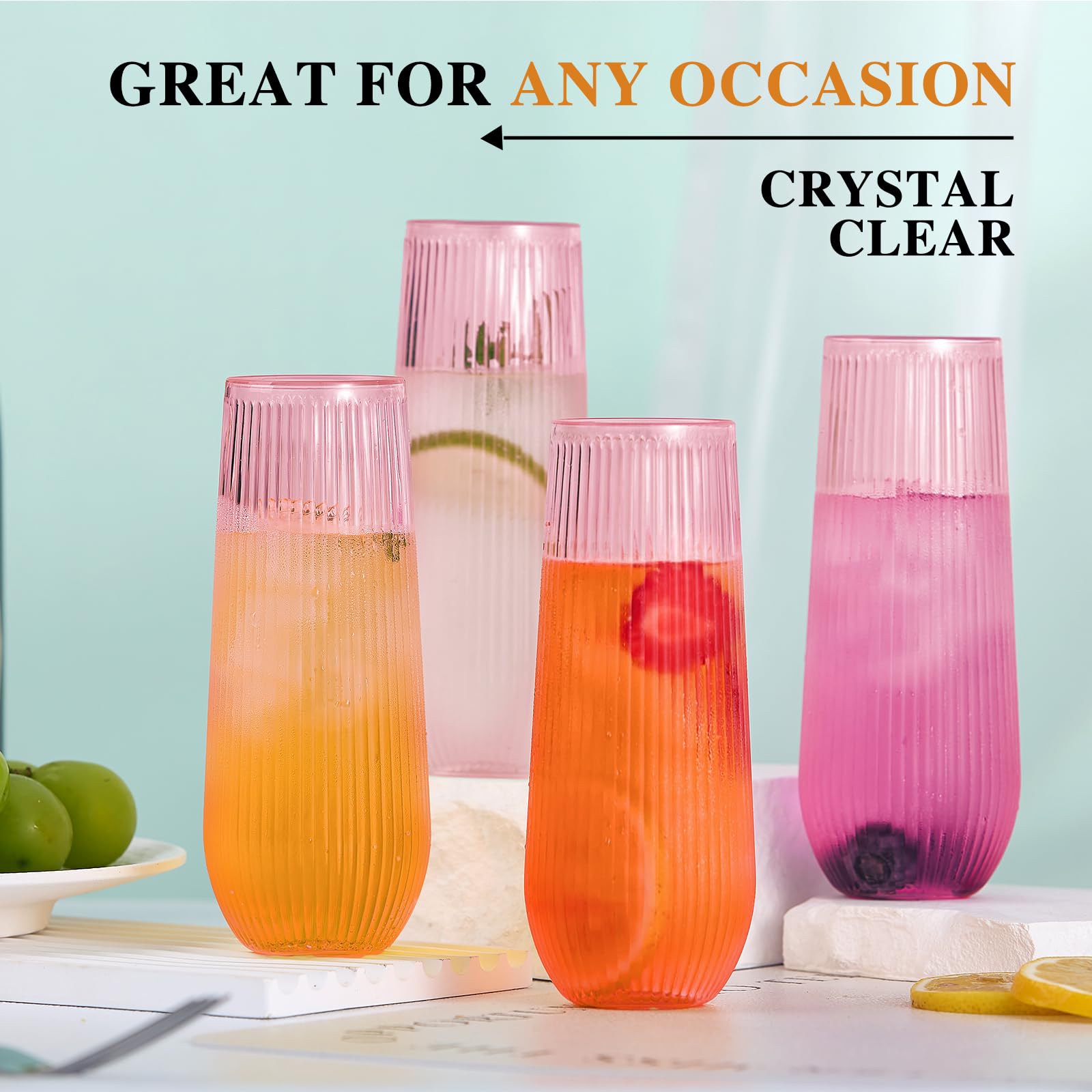 Bulk 48-pack Lueumxc plastic champagne flutes for large celebrations