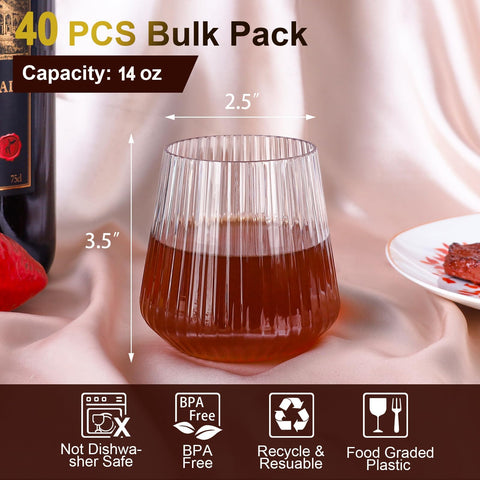 Clear plastic wine glass by Lueumxc, unbreakable and recyclable.