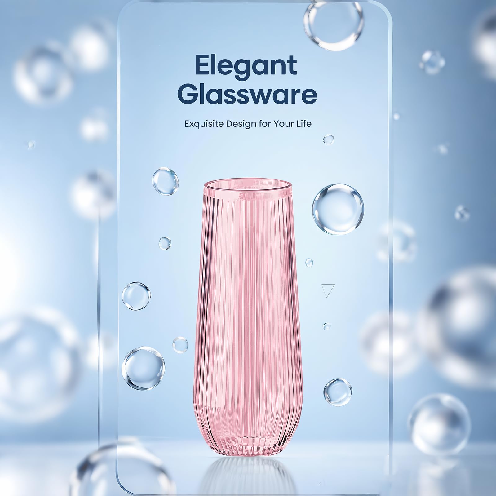 Lueumxc stemless flute with stable base prevents tipping