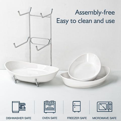 LUFILUFI ceramic bowls with metal stand offer stylish serving options