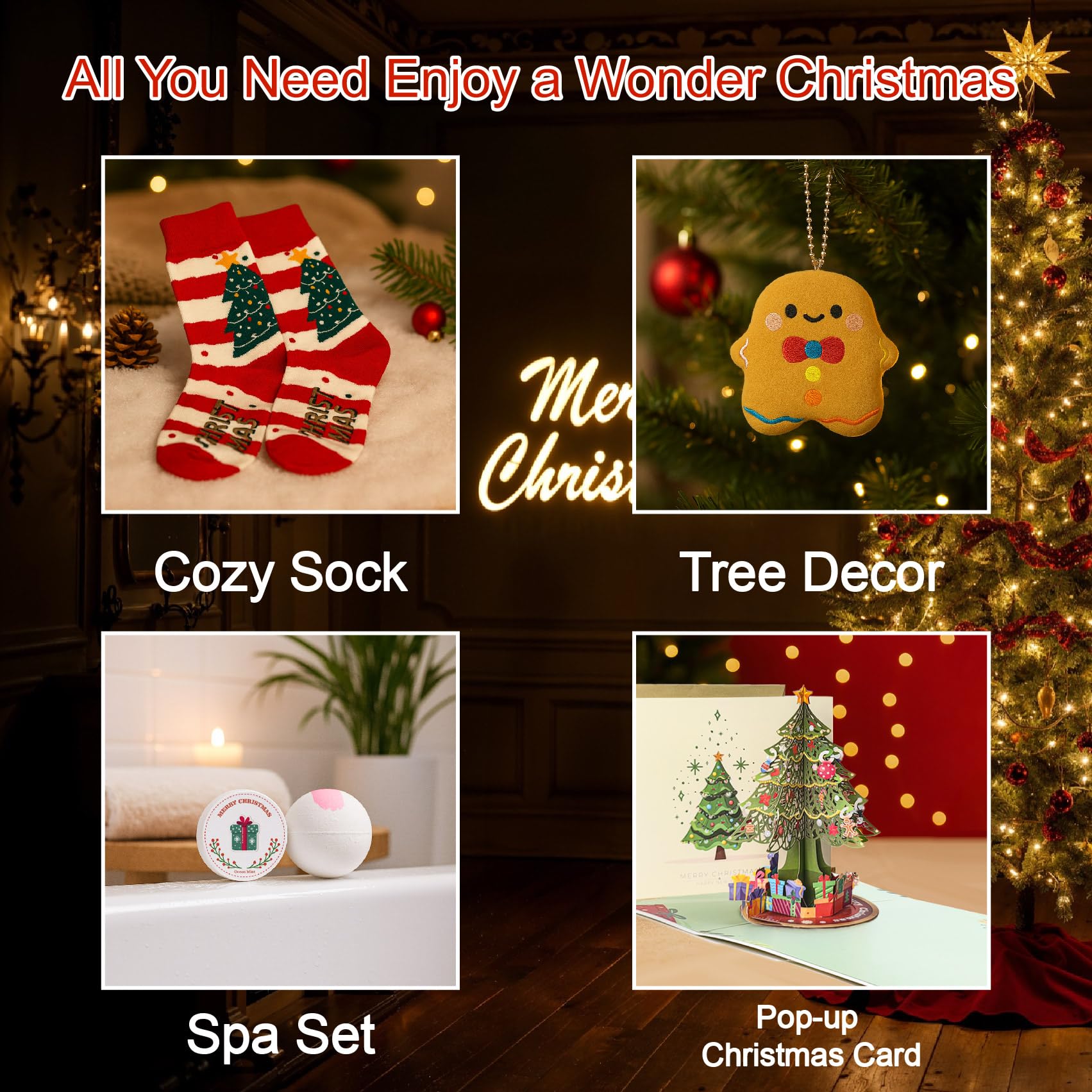 LUICONMO Christmas gift basket pop-up card with personal touch