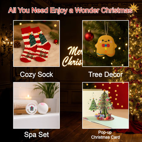 LUICONMO Christmas gift basket pop-up card with personal touch