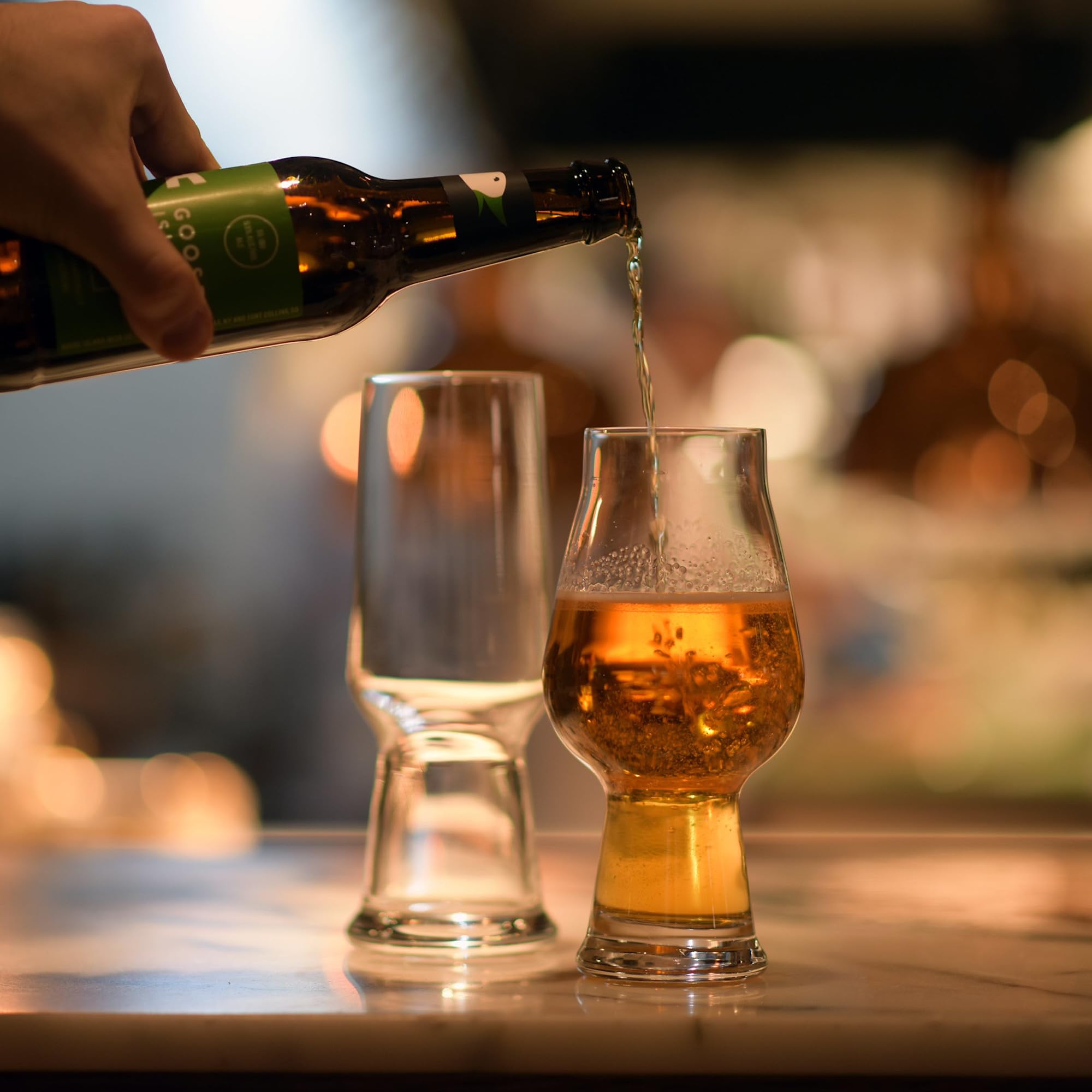 Interior volume of Birrateque IPA glass creates an aromatic chamber.