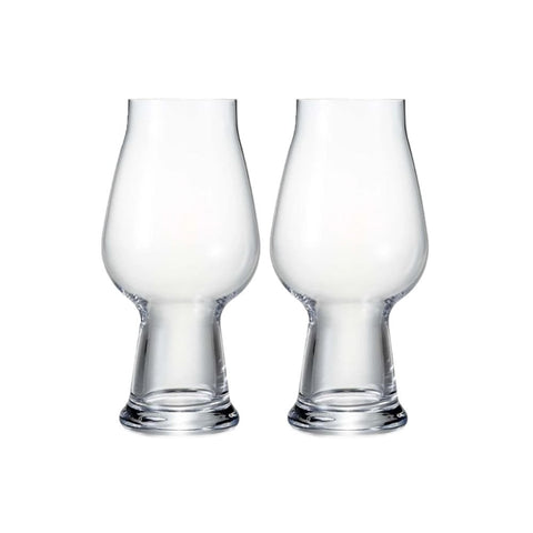 Luigi Bormioli Birrateque IPA glasses with laser-cut rim highlighting aroma release and craftsmanship.