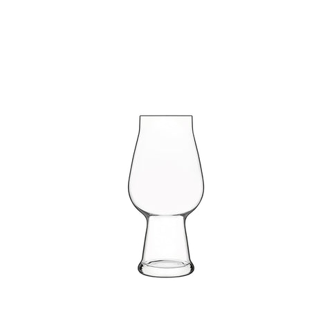 Birrateque IPA glass close-up showing the laser-cut rim for precision and durability.