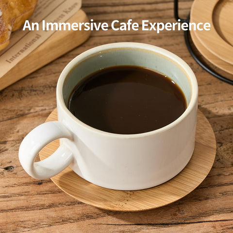 LUKA porcelain cups are durable and dishwasher safe for everyday use.