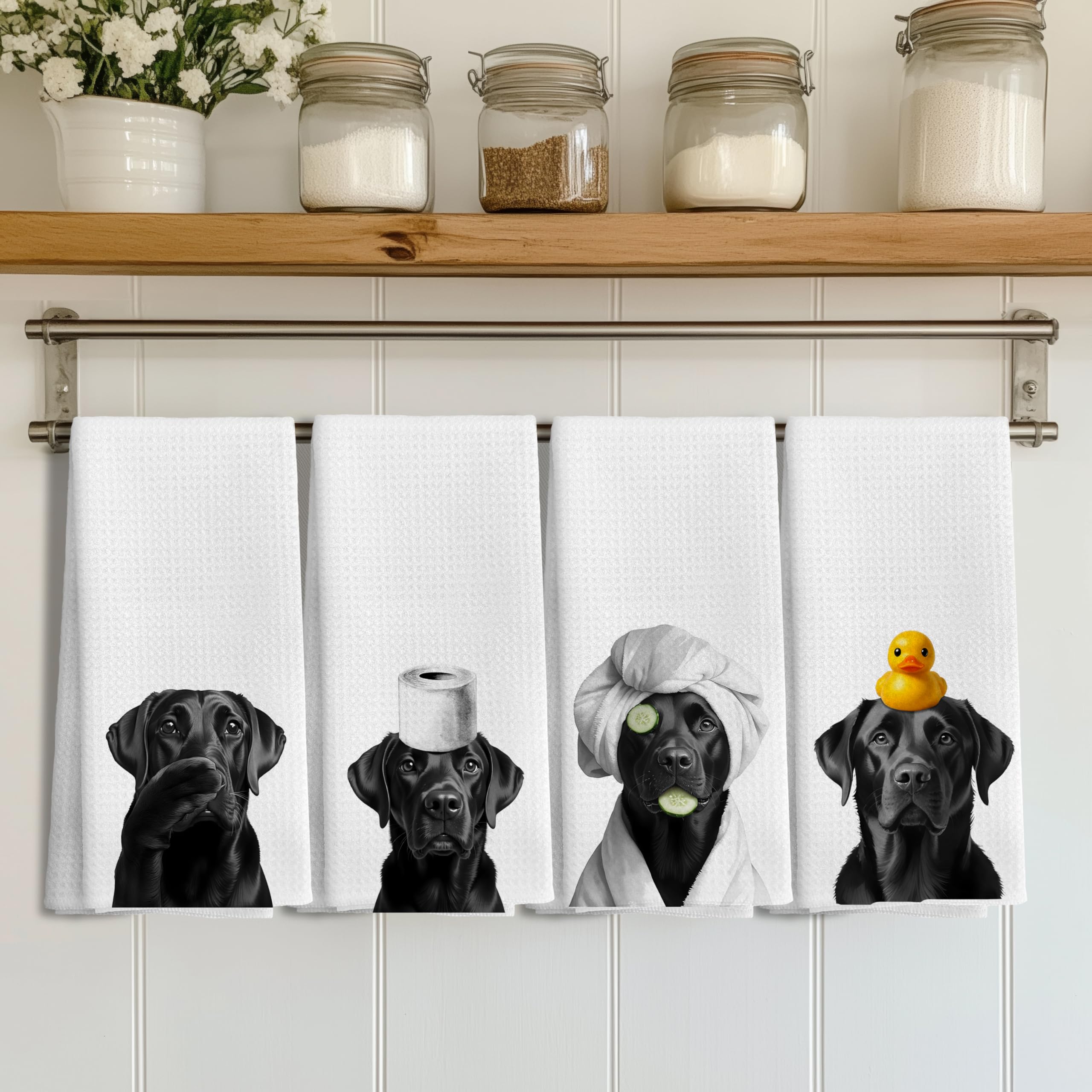 LUKIPOM dog mom gift towel set adds cheerful bath accents