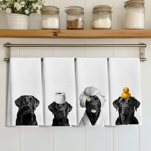 LUKIPOM dog mom gift towel set adds cheerful bath accents