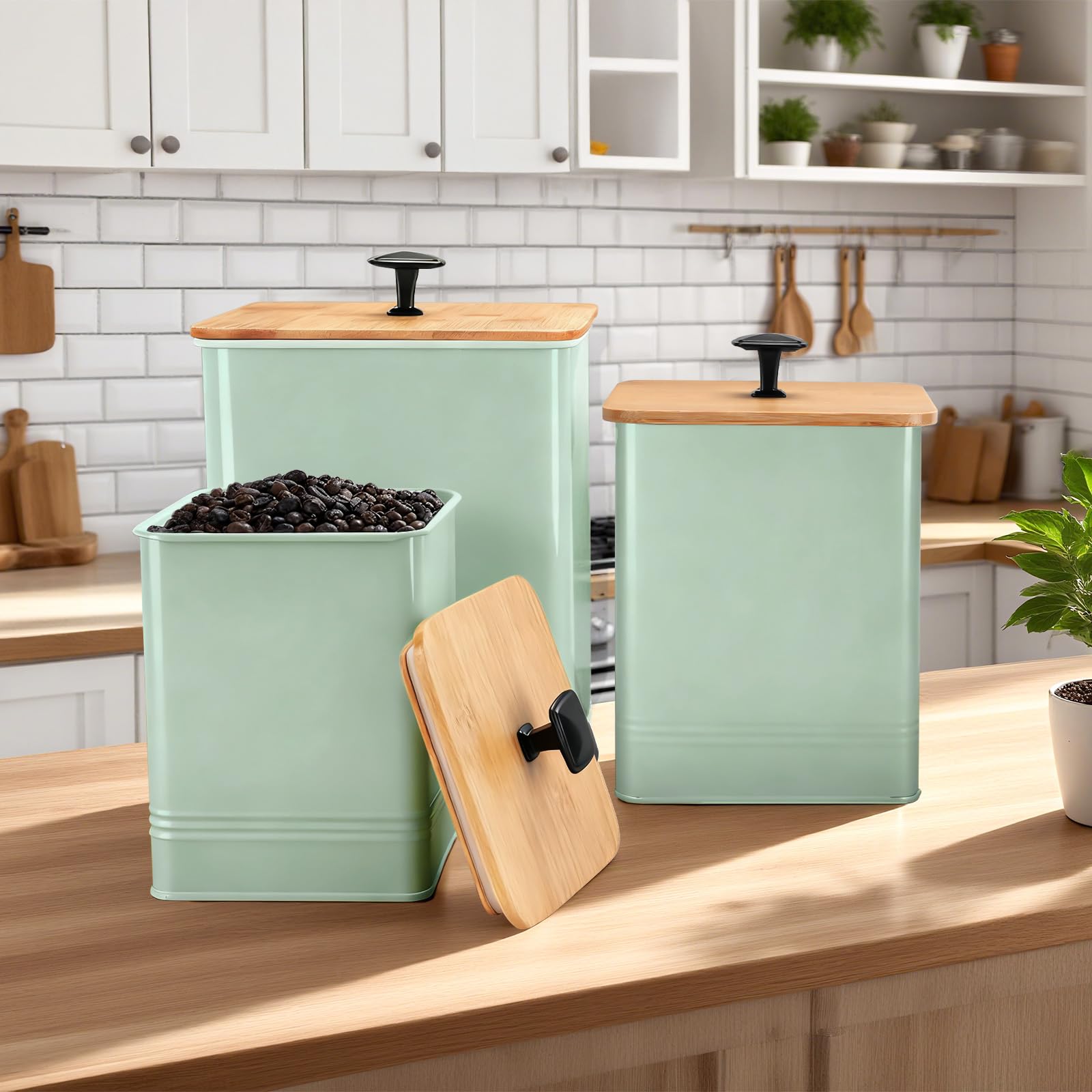 LUKMILEE Saga Green matte metal finish suits any kitchen
