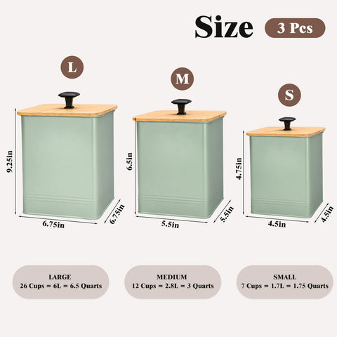 LUKMILEE Saga Green medium sugar canister seals moisture to maintain texture