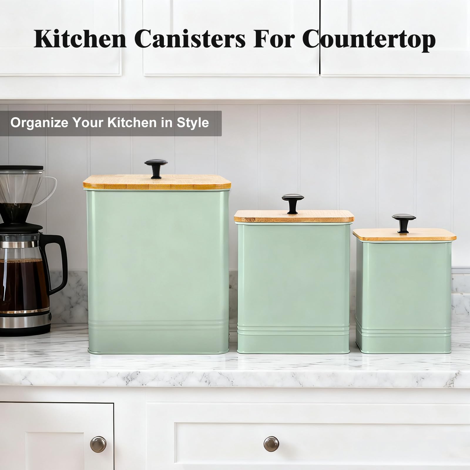 LUKMILEE Saga Green small coffee canister protects aroma and flavor