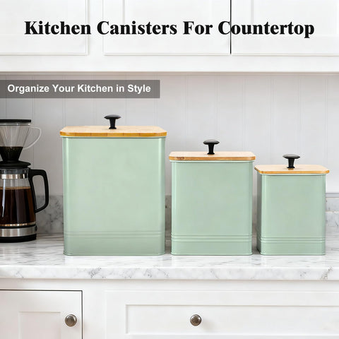LUKMILEE Saga Green small coffee canister protects aroma and flavor