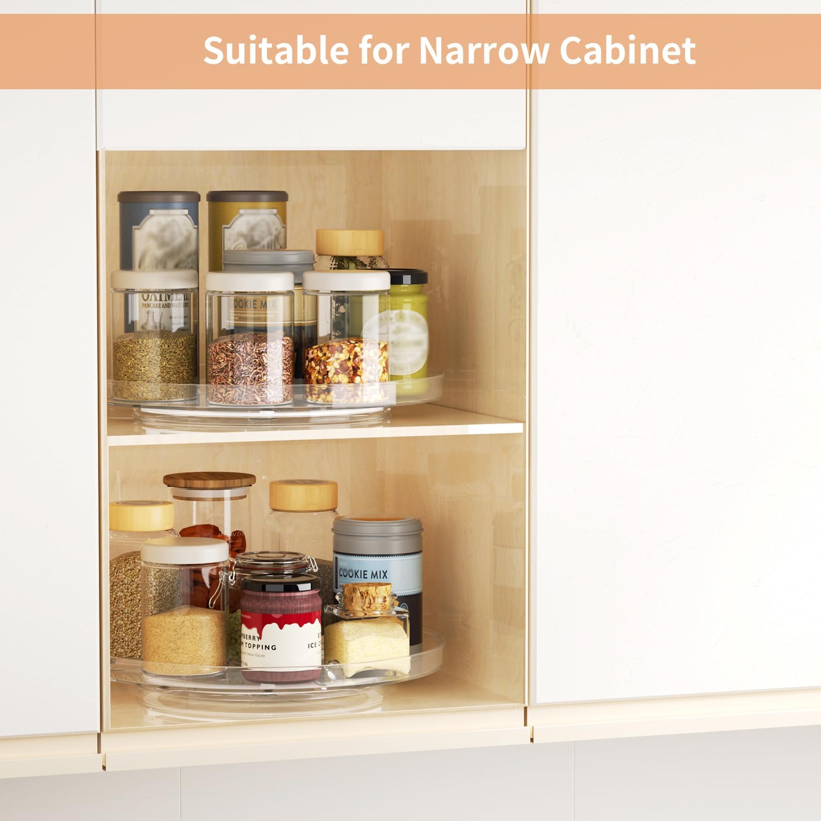 Lulltou kitchen storage turntable spice rack for quick reach