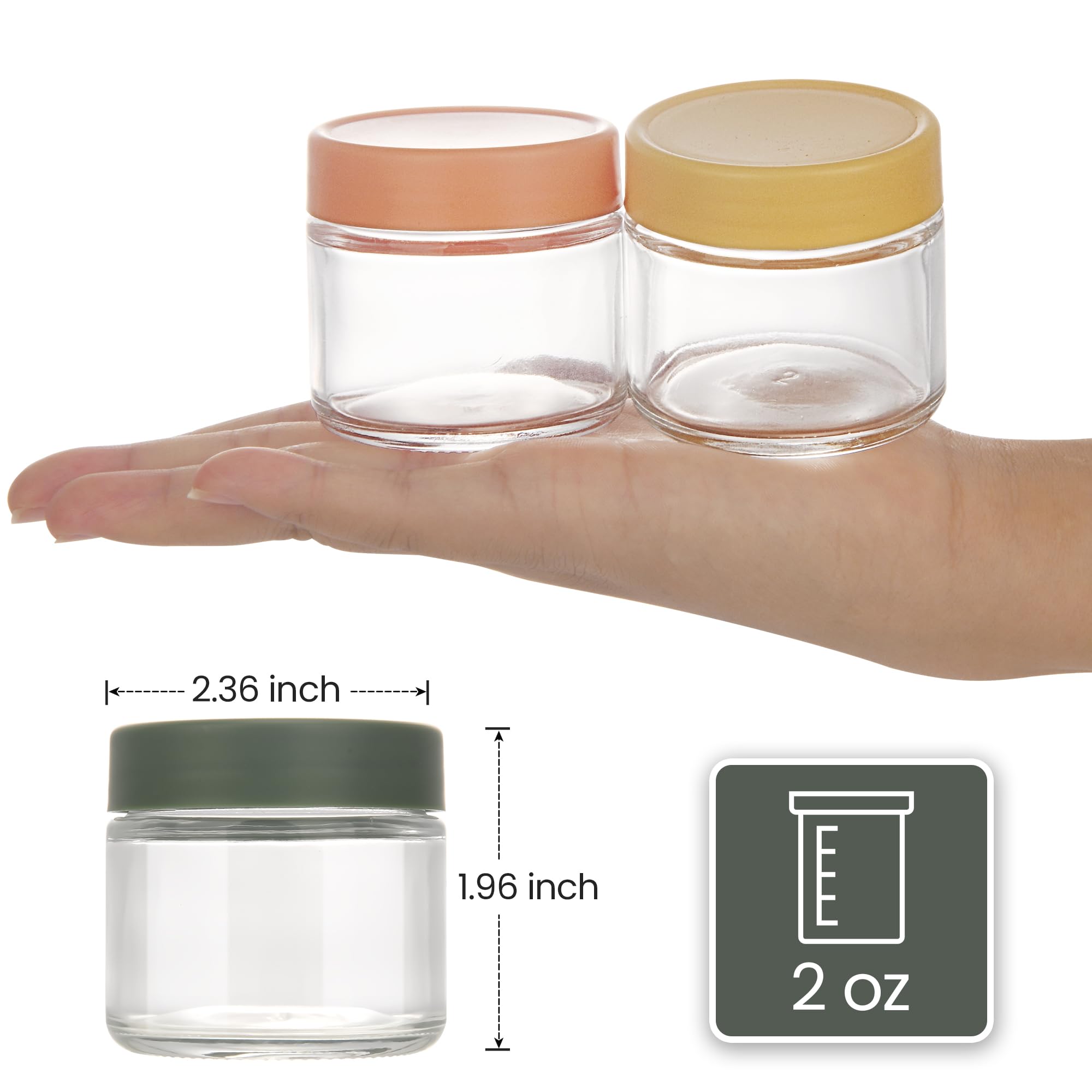 Lulonpon wide-mouth 2oz jars are dishwasher safe for easy cleaning.