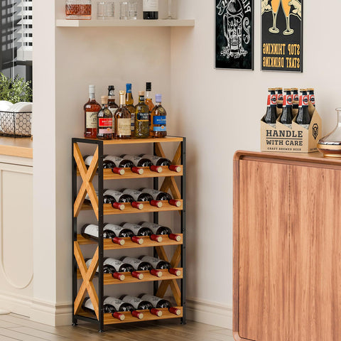 Lumamu wine rack assembly guide showing simple setup and included parts.