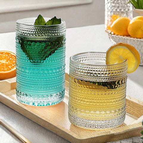 Lumkit vintage hobnail lowball 10oz glass with comfortable grip for daily cocktails.