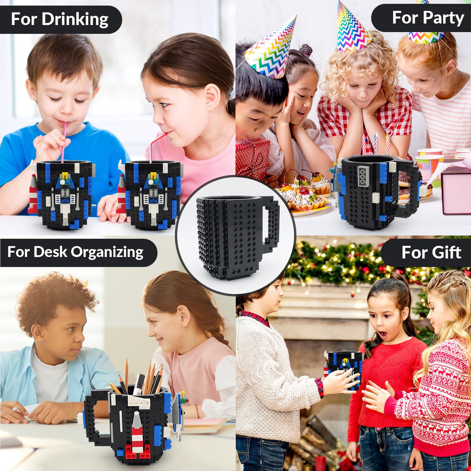 Lumsburry Build-on-Brick Coffee Mug supports multi-use with hot or cold drinks.