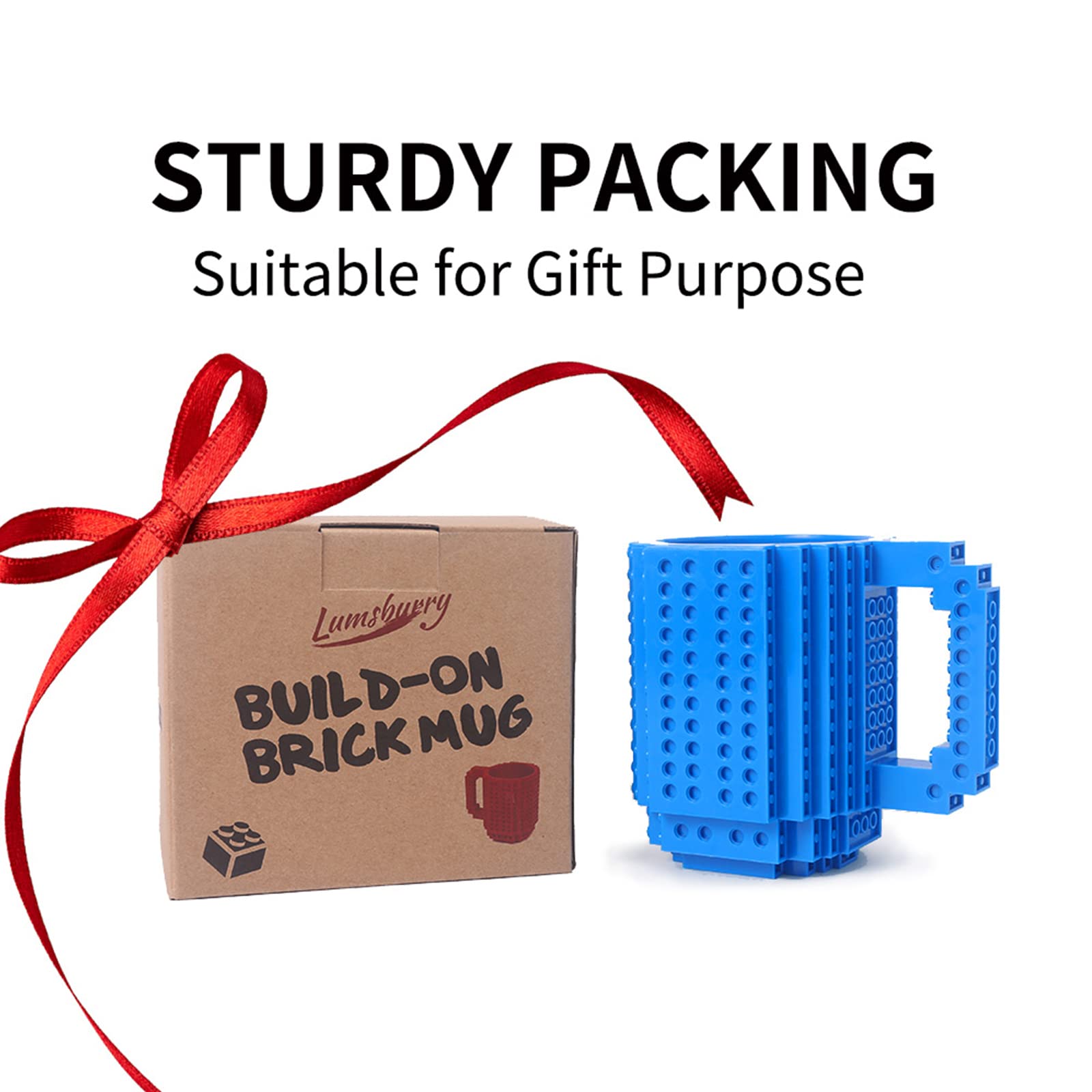 Lumsburry Build-on Brick mug imaginative gift for builders and fans