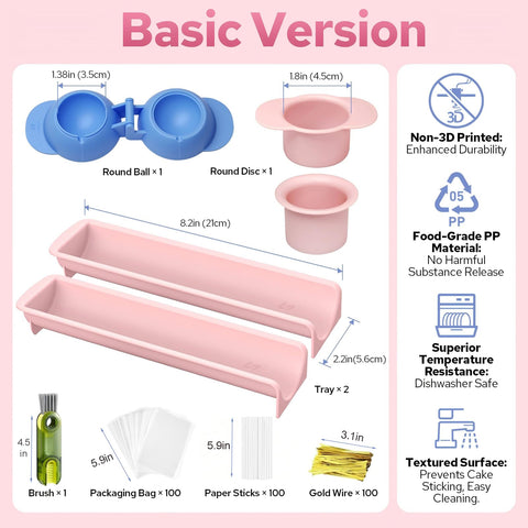 Lumyrilix 305Pcs cake pop spherical mold for delicate, eye-catching pops.