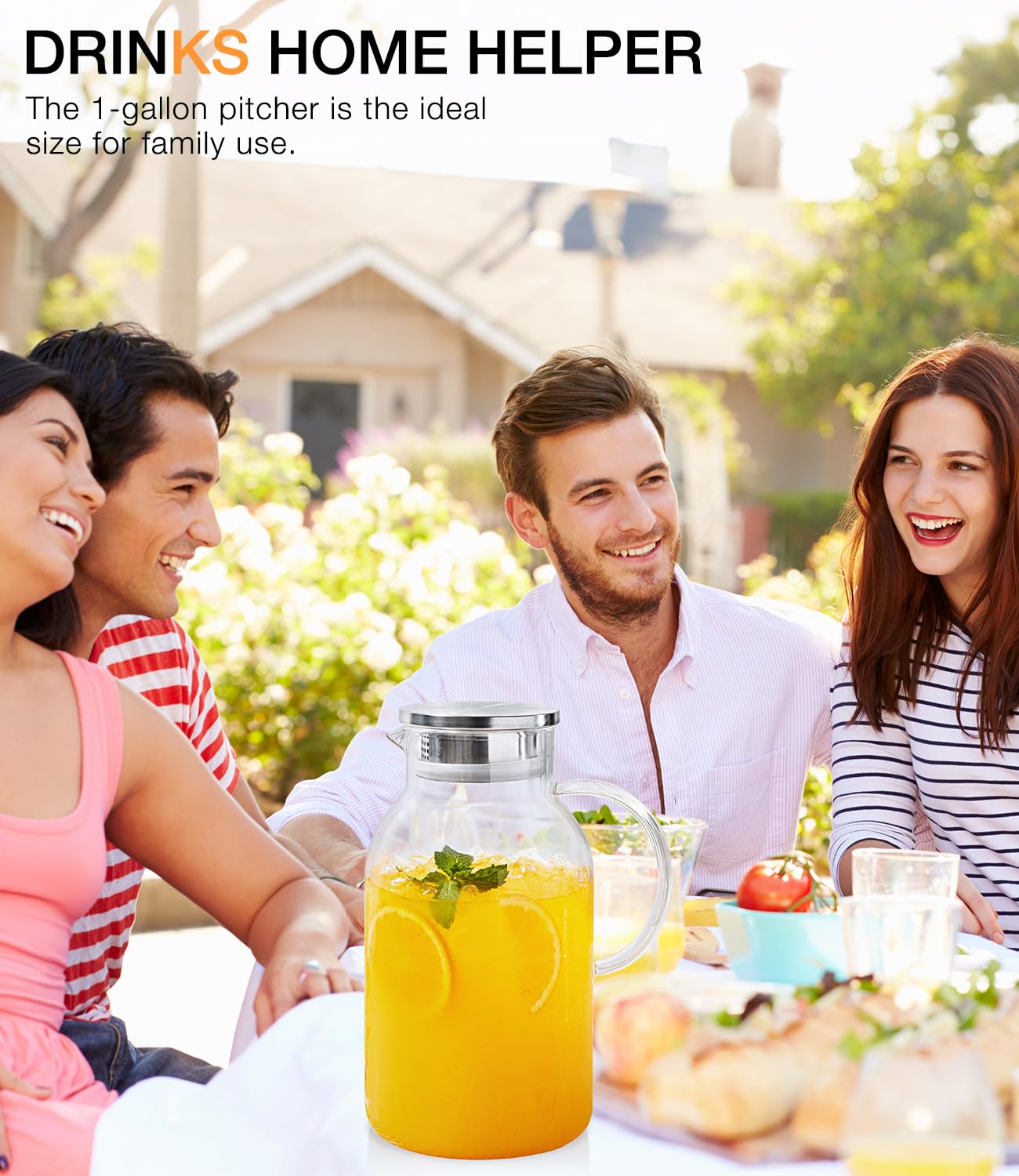 Luna Manta anti-drip spout keeps surfaces clean during serving.