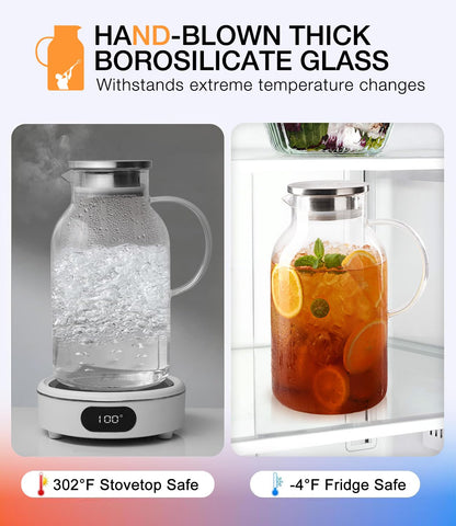 Luna Manta borosilicate glass endures temperature shifts for hot or cold.