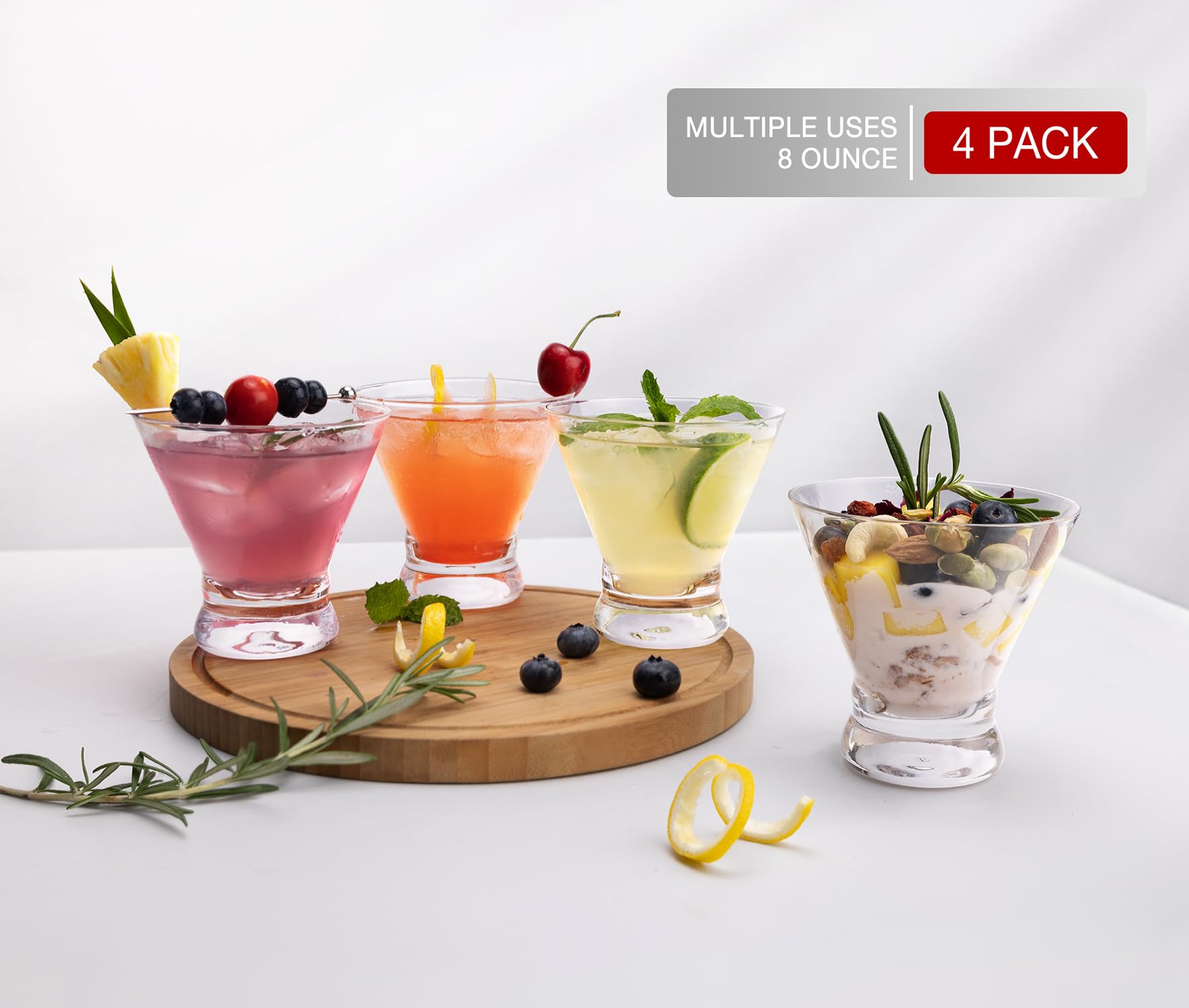 Luna Manta dishwasher-safe martini glasses for quick cleanup