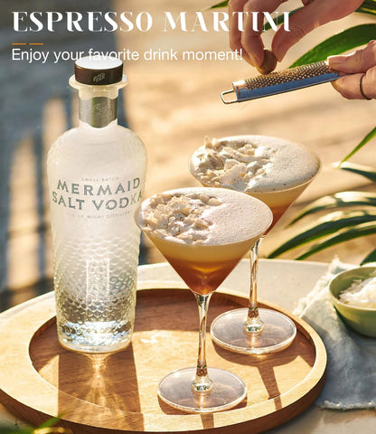 Luna Manta hand-blown martini glass reveals seamless stem craftsmanship.