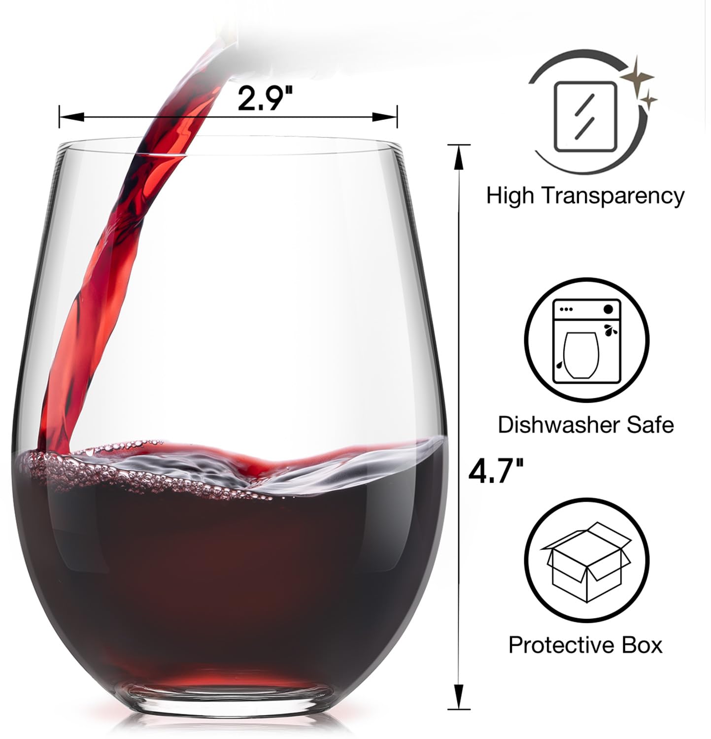 LUNA & MANTHA red and white wine glasses perfect for entertaining guests